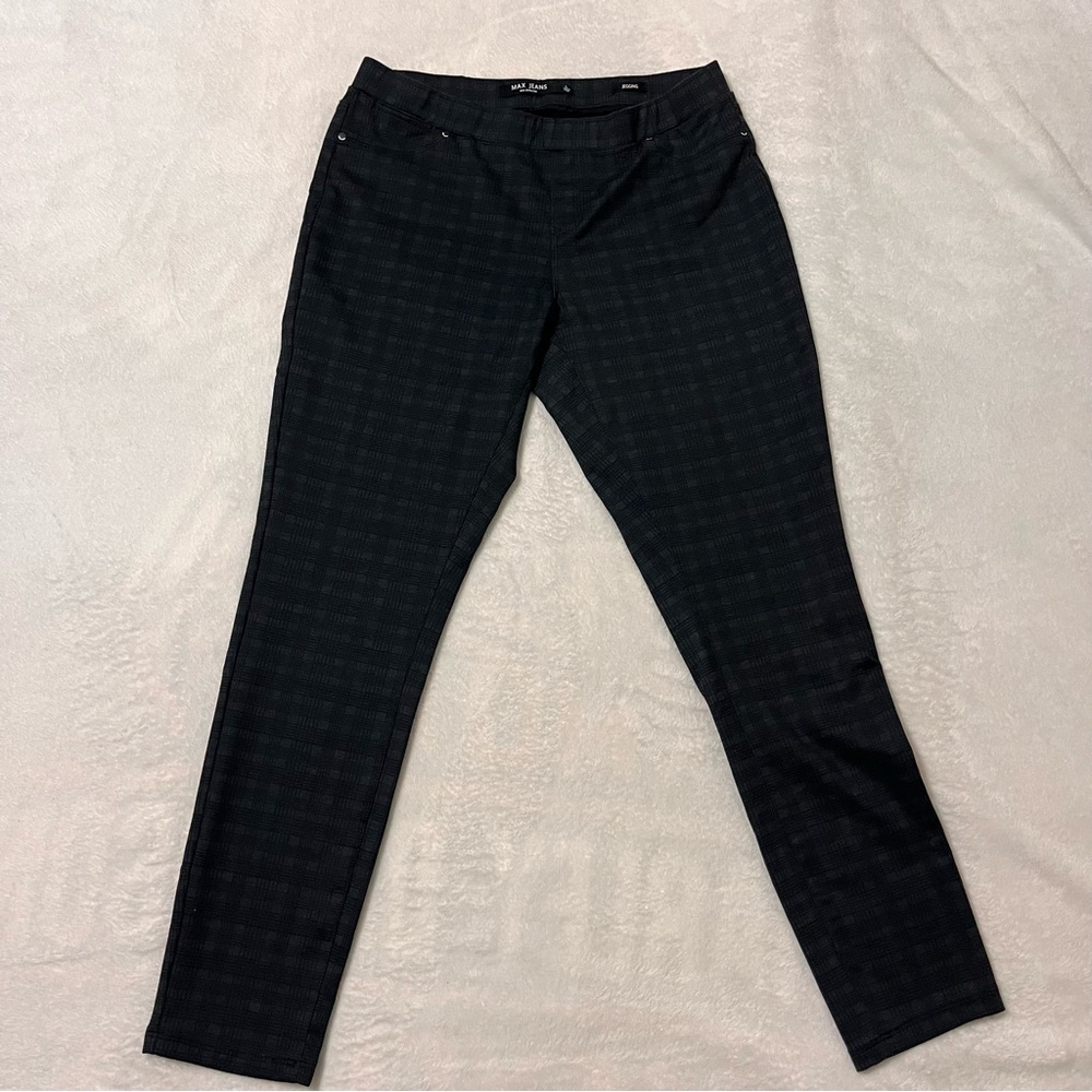 Max Jeans Women's Black Plaid Jeggings